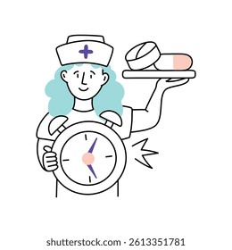 Medication time Vector Style Illustration