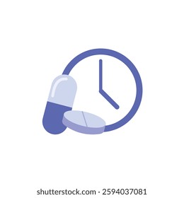 Medication Timing Icon On White Background