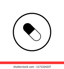 Medication vector icon, drug symbol. Simple, flat design for web or mobile app