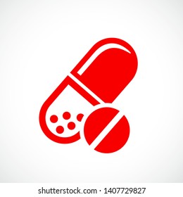 Medication vector icon isolated on white background