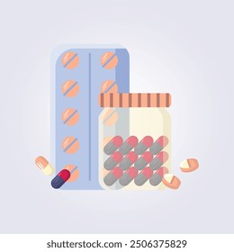 Medication vector illustration design icon symbol, for medical template element design, flat design style