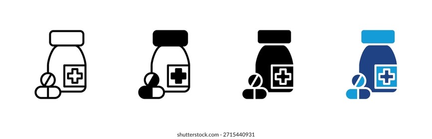 Conjunto de iconos de medicamentos colección de estilo múltiple