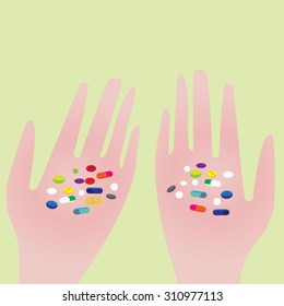 Medications on the palms