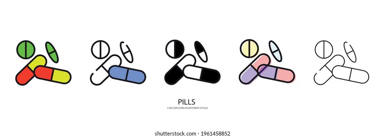 medicin Pills vector type icon