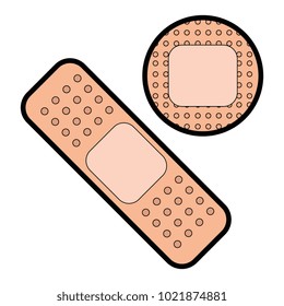 medicinal bandages isolated icon