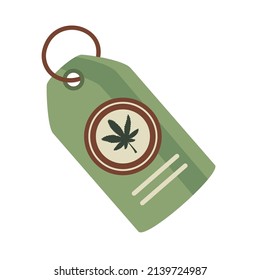medicinal canabbis tag with leaf