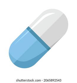 Medicinal capsule. Medicine. A dosage form consisting of a gelatinous shell containing an encapsulate. Vector illustration isolated on white background for design and web.