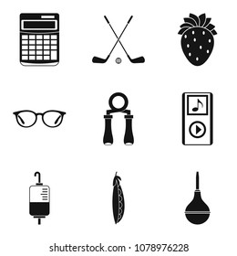 Medicinal course icons set. Simple set of 9 medicinal course vector icons for web isolated on white background