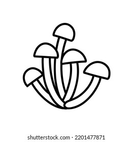 medicinal fungi doodle icon, vector illustration