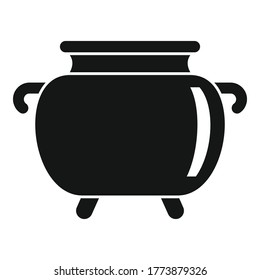 Medicinal herbs cauldron icon. Simple illustration of medicinal herbs cauldron vector icon for web design isolated on white background