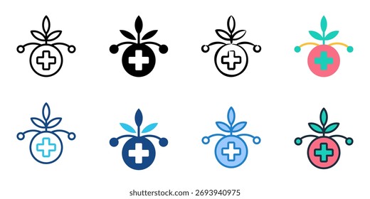Conjunto de iconos de hierbas medicinales colección de estilo múltiple 

