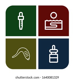 medicinal icon set. Collection of Dropper, Thalassotherapy, Leech icons