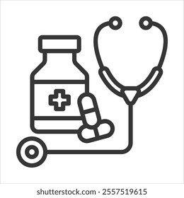 Medicinal Outline Icon Vector Illustration