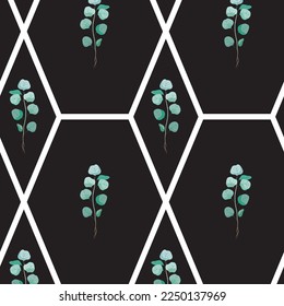 patrón de hojas de plantas medicinales y hurones
