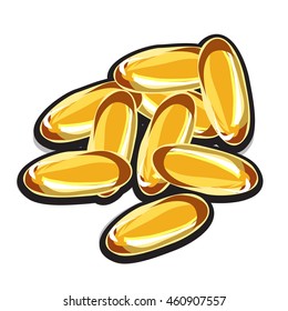 Medicinal product in a gelatin capsule. Vector illustration.