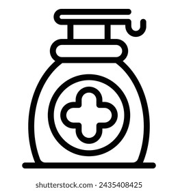 Medicinal soap icon outline vector. Skin care liquid. Hygienic cleanliness solution bottle