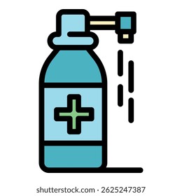 Medicinal spray icon. Outline medicinal spray vector icon color flat isolated
