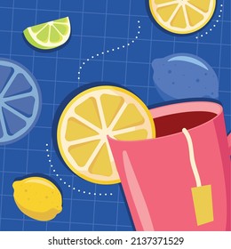 medicinal tea and lemon, home remedy