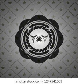 medicinal weed icon inside black badge