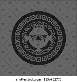 medicinal weed icon inside realistic dark emblem
