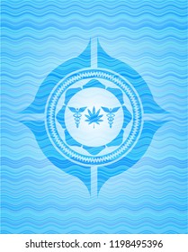 medicinal weed icon inside water badge.