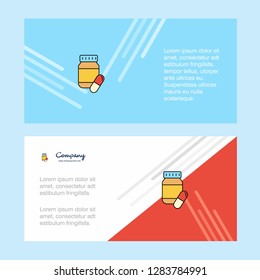 Medicine abstract corporate business banner template, horizontal advertising business banner.