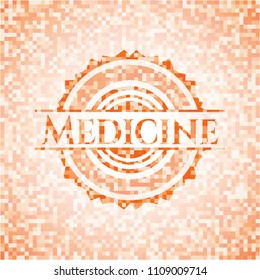 Medicine abstract orange mosaic emblem