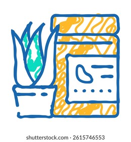 medicine aloe vera doodle icon sketch vector. medicine aloe vera sign. isolated symbol illustration