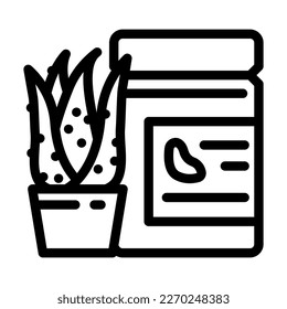 medicine aloe vera line icon vector. medicine aloe vera sign. isolated contour symbol black illustration