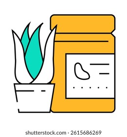 medicine aloe vera line icon vector. medicine aloe vera sign. isolated symbol illustration