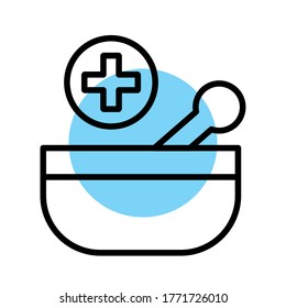 diseño de ilustraciones vectoriales del estilo de línea de la herramienta de moldeo alternativo de medicina