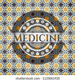 Medicine arabesque badge. arabic decoration.