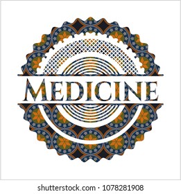  Medicine arabic style emblem. Arabesque decoration.