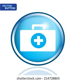 medicine Bag button on blue background