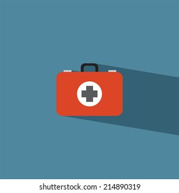 Medicine Bag Flat Icon  Vector Illustration Eps10  