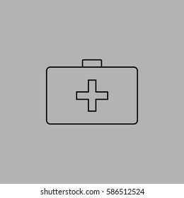 Medicine Bag vector icon. Isolated on gray background