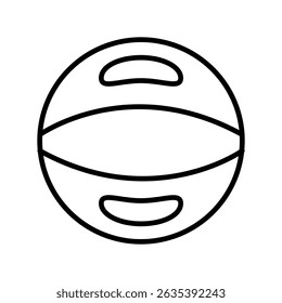 medicine ball black line icon for digital and print projects.  Minimal clean icons for apps and websites. Modern simple icons for UI UX and branding