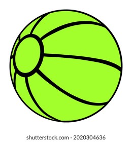 Balón de medicina, balón de ejercicio, pelota de Med, bola de fitness ponderada. Deporte.Equipo. Rutina de fitness. Estilo de vida activo. Ilustración dibujada a mano. Icono colorido aislado en fondo blanco. EPS10 vectores