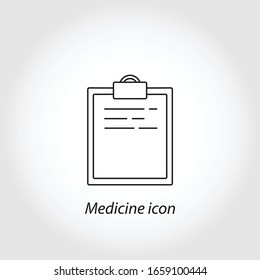 icono de medicina plana en blanco. ilustración vectorial