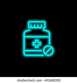 Medicine blue glowing neon ui ux icon. Glowing sign logo vector