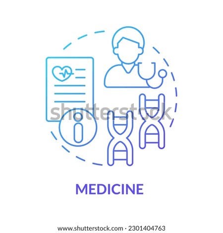 Medicine blue gradient concept icon. Determine health risks. Disease diagnosis. Genograms usage abstract idea thin line illustration. Isolated outline drawing. Myriad Pro-Bold font used