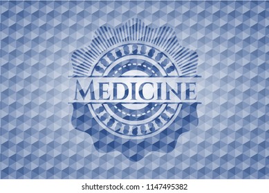 Medicine blue polygonal badge.