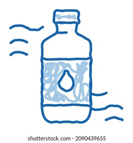 Medicine Bottle Biohacking sketch icon vector. Hand drawn blue doodle line art sign. isolated symbol illustration