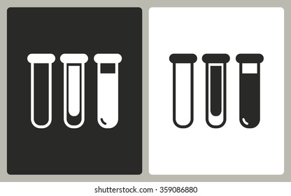 Medicine bottle  -  black and white icons. Vector illustration.