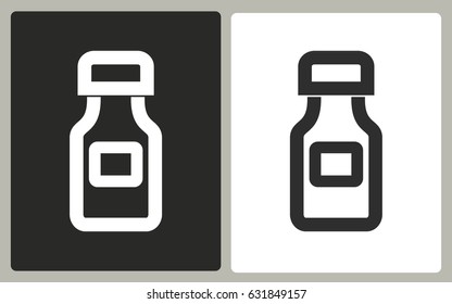 Medicine bottle - black and white vector icons. Illustration isolated for graphic and web design.