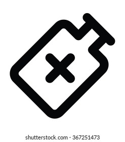 Medicine Bottle Bold Line Vector Icon 