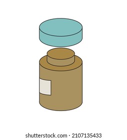 A medicine bottle with cap 