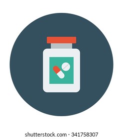 
Medicine Bottle Colored Vector Icon
