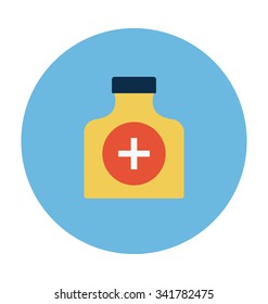 
Medicine Bottle Colored Vector Icon
