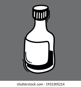 Medicine bottle doodle vector icon. Drawing sketch illustration hand drawn line.